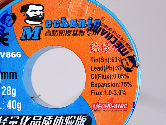 MECHANIC TY-V866 63%/37% Sn/Pb Rosin Core Solder 40g